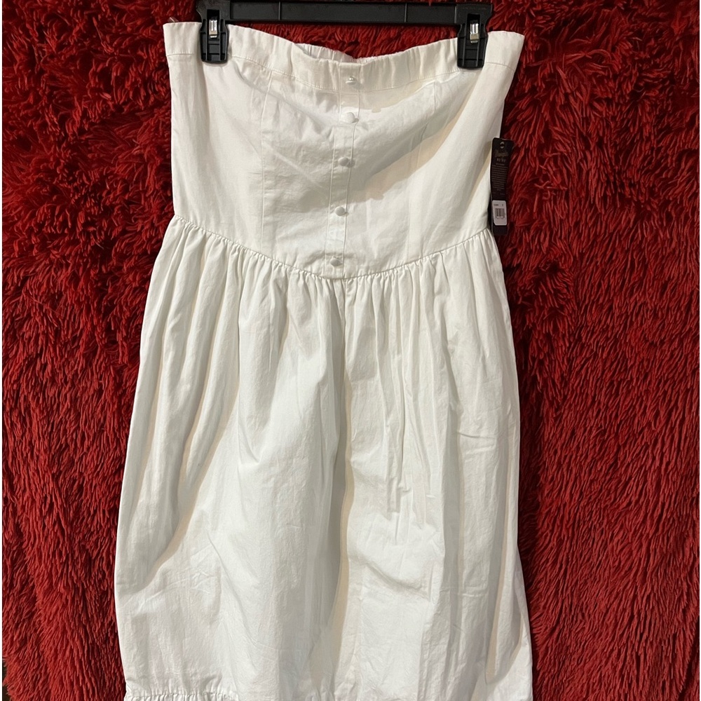 White strapless sun dress